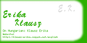 erika klausz business card